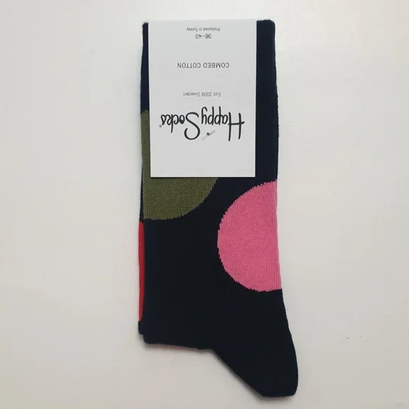 Happy Socks Women Socks EU 36-40, US 5.5 - 9.5 Brand New Combed Cotton #49 - Picture 2 of 4
